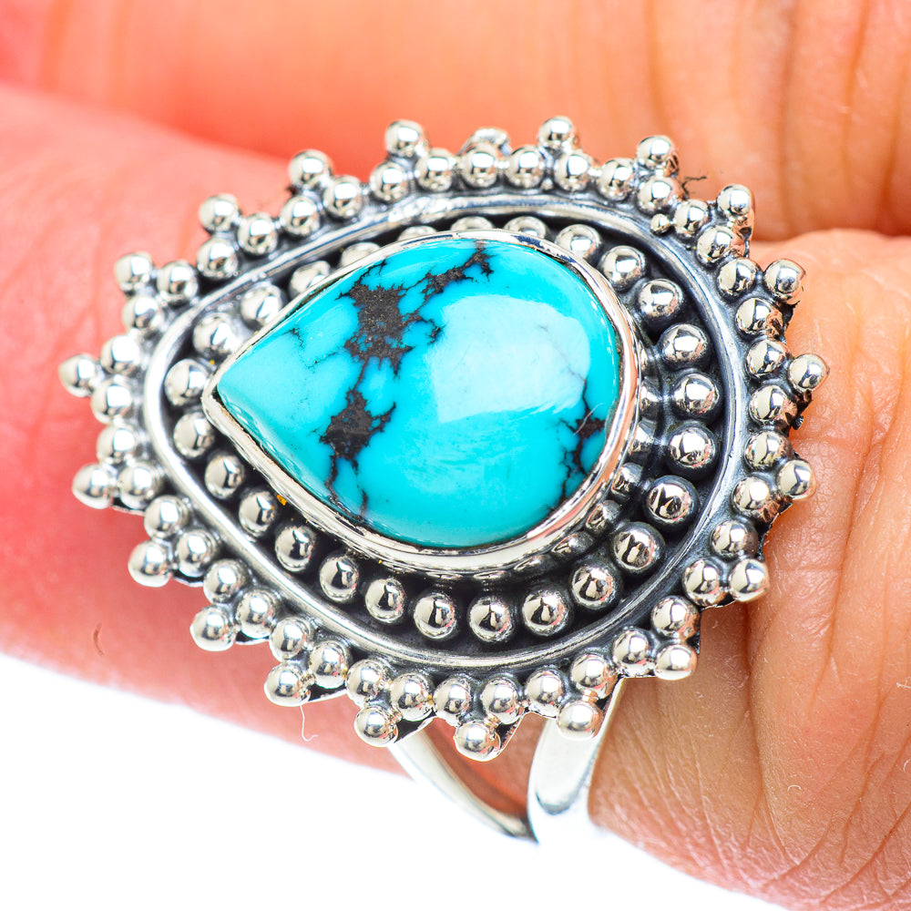 Tibetan Turquoise Rings handcrafted by Anasilvercos - RING55834