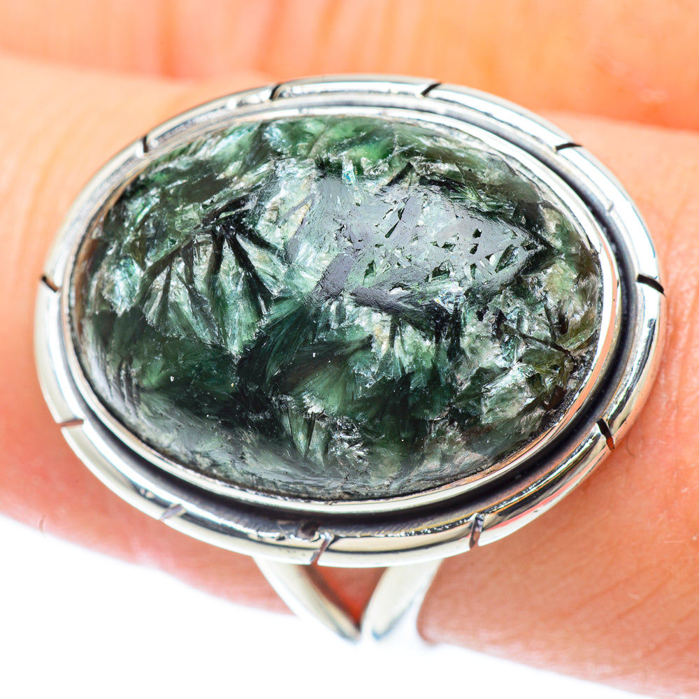 Seraphinite Rings handcrafted by Anasilvercos - RING55839
