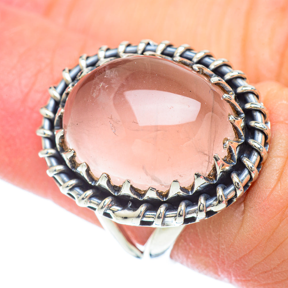 Rose Quartz Rings handcrafted by Anasilvercos - RING55853
