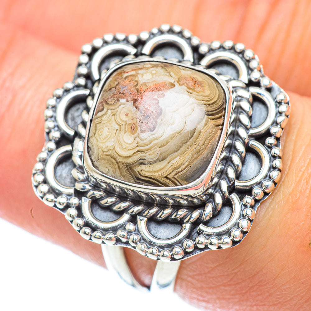 Laguna Lace Agate Rings handcrafted by Anasilvercos - RING55915