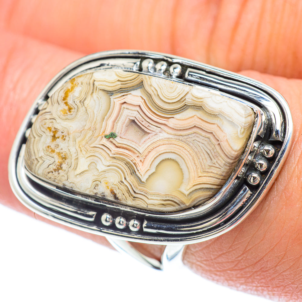 Laguna Lace Agate Rings handcrafted by Anasilvercos - RING55948