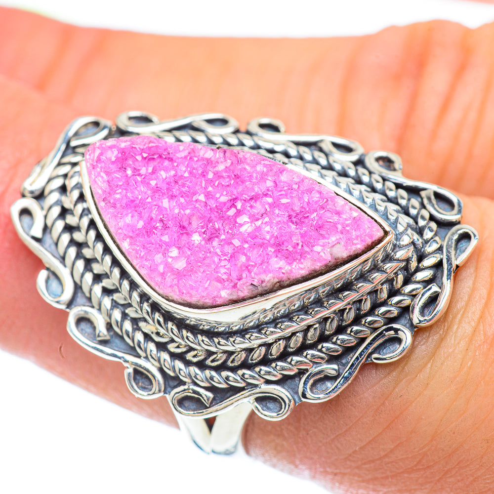 Cobalto Calcite Druzy Rings handcrafted by Anasilvercos - RING55954