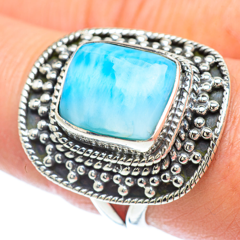 Larimar Rings handcrafted by Anasilvercos - RING55968