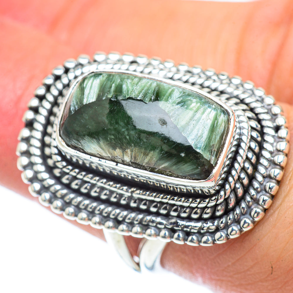Seraphinite Rings handcrafted by Anasilvercos - RING55970