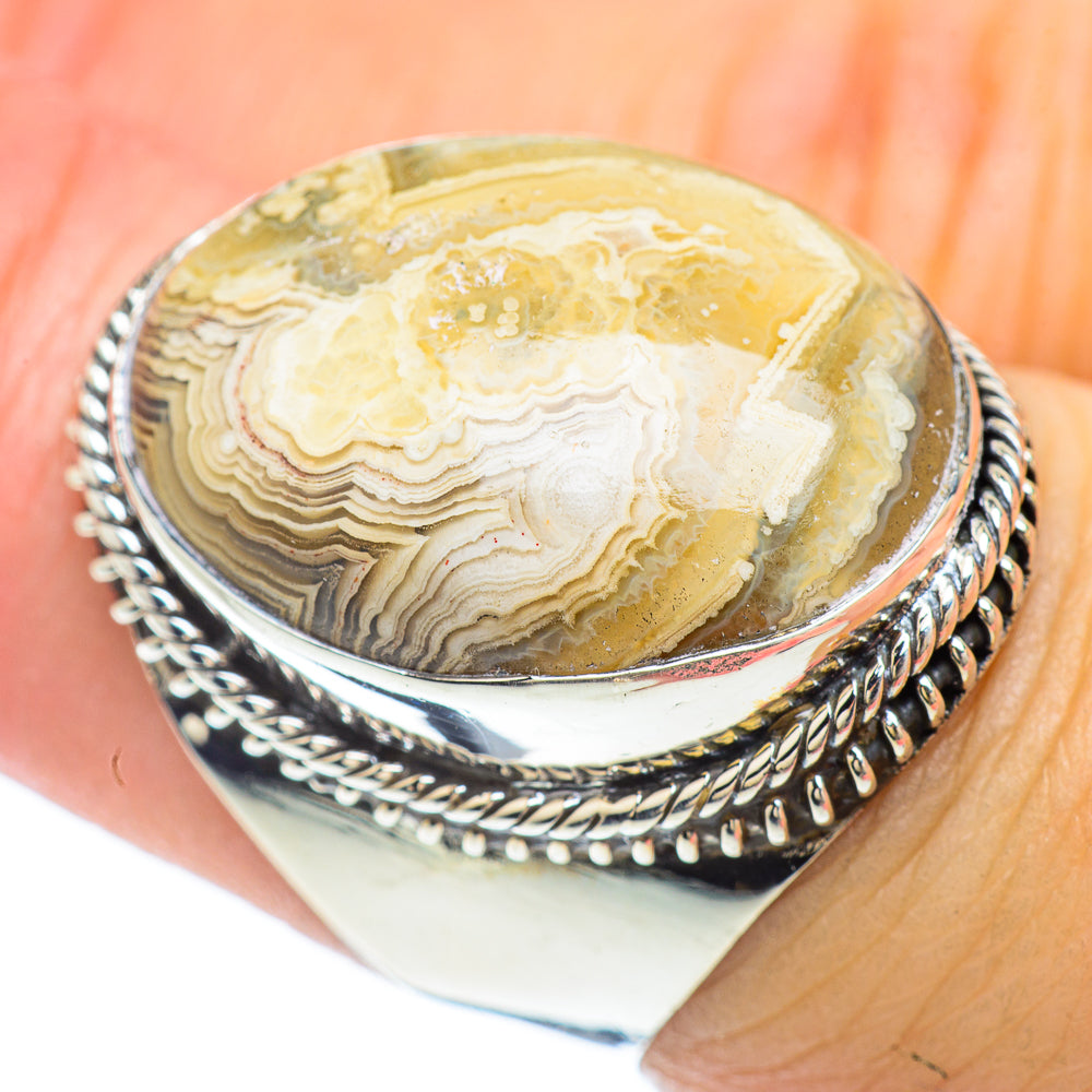 Laguna Lace Agate Rings handcrafted by Anasilvercos - RING55976