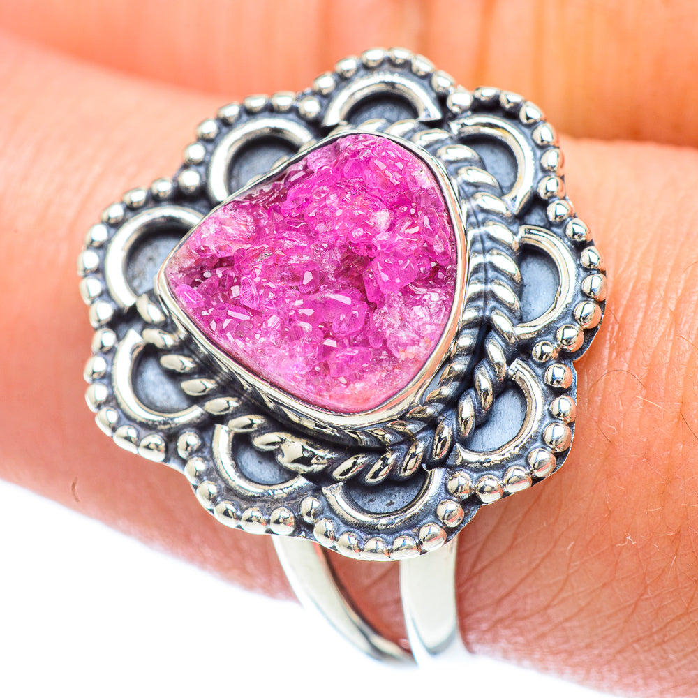 Cobalto Calcite Druzy Rings handcrafted by Anasilvercos - RING55984