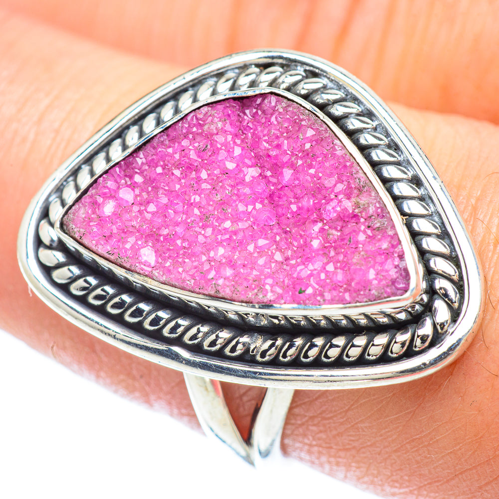 Cobalto Calcite Druzy Rings handcrafted by Anasilvercos - RING55985