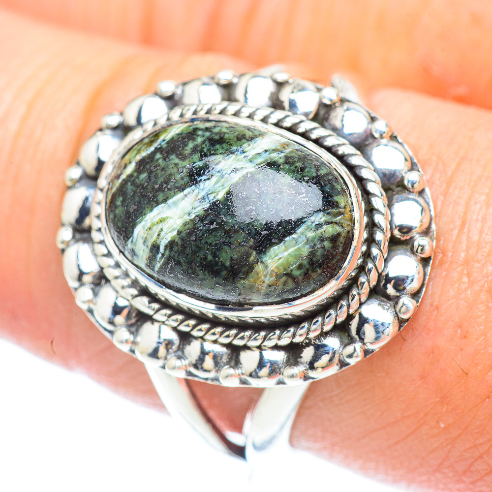 Lizard Jasper Rings handcrafted by Anasilvercos - RING56000
