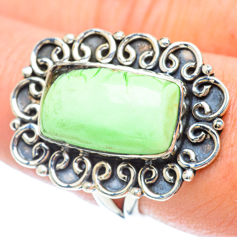 Lemon Chrysoprase Rings handcrafted by Anasilvercos - RING56033