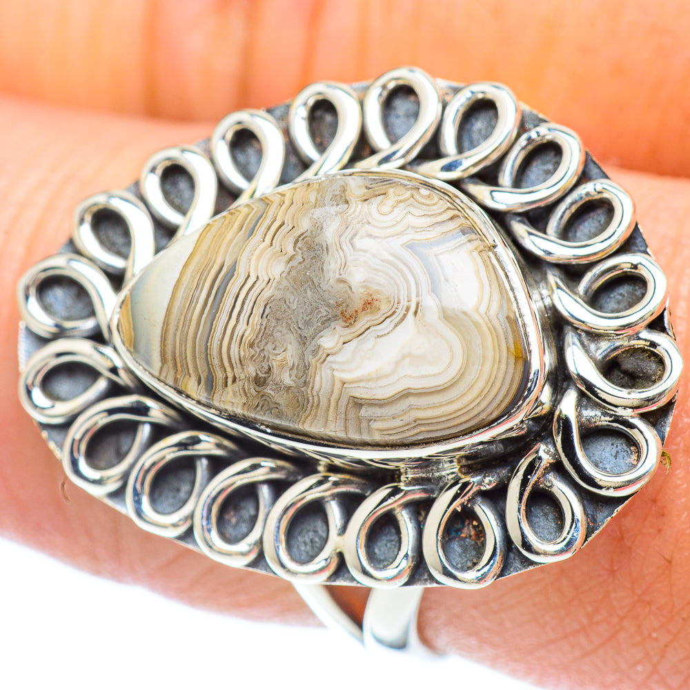 Laguna Lace Agate Rings handcrafted by Anasilvercos - RING56035