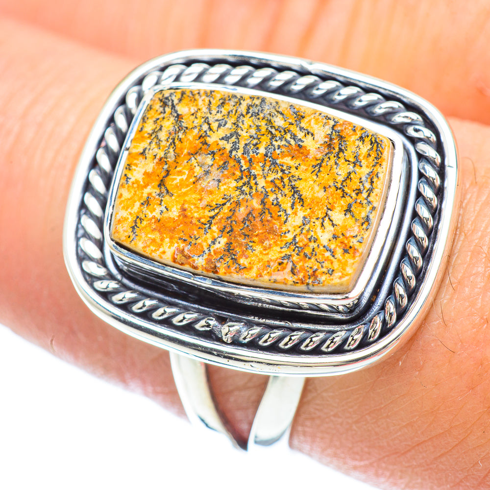 Germany Psilomelane Dendrite Rings handcrafted by Anasilvercos - RING56038