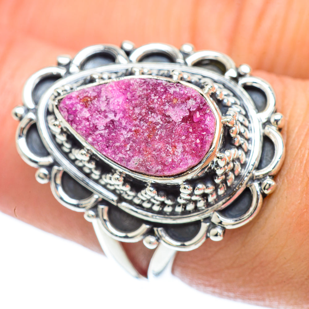 Cobalto Calcite Druzy Rings handcrafted by Anasilvercos - RING56067