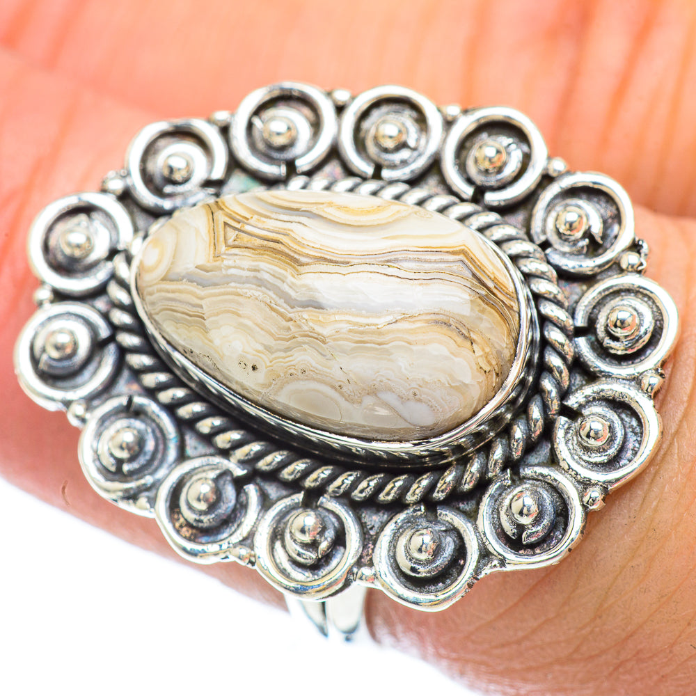 Laguna Lace Agate Rings handcrafted by Anasilvercos - RING56076