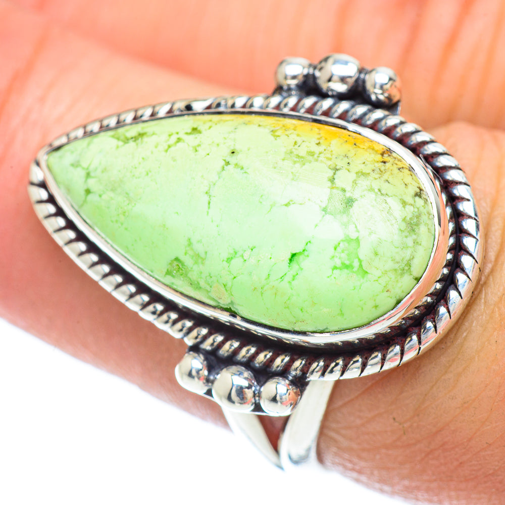 Lemon Chrysoprase Rings handcrafted by Anasilvercos - RING56086