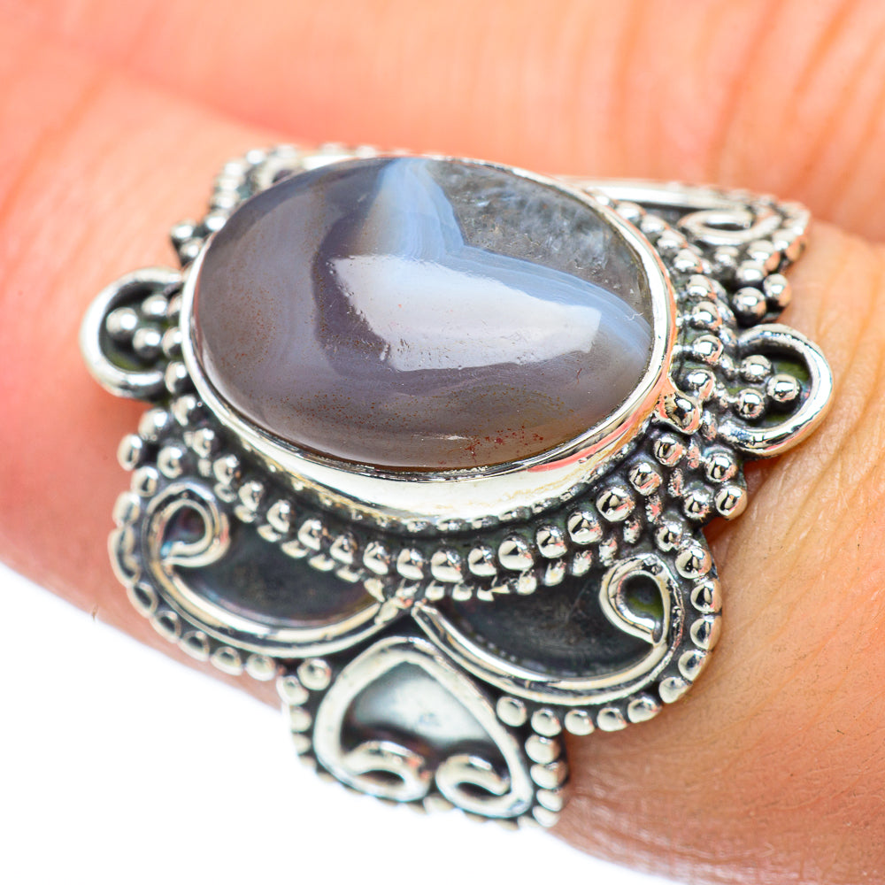 Botswana Agate Rings handcrafted by Anasilvercos - RING56088