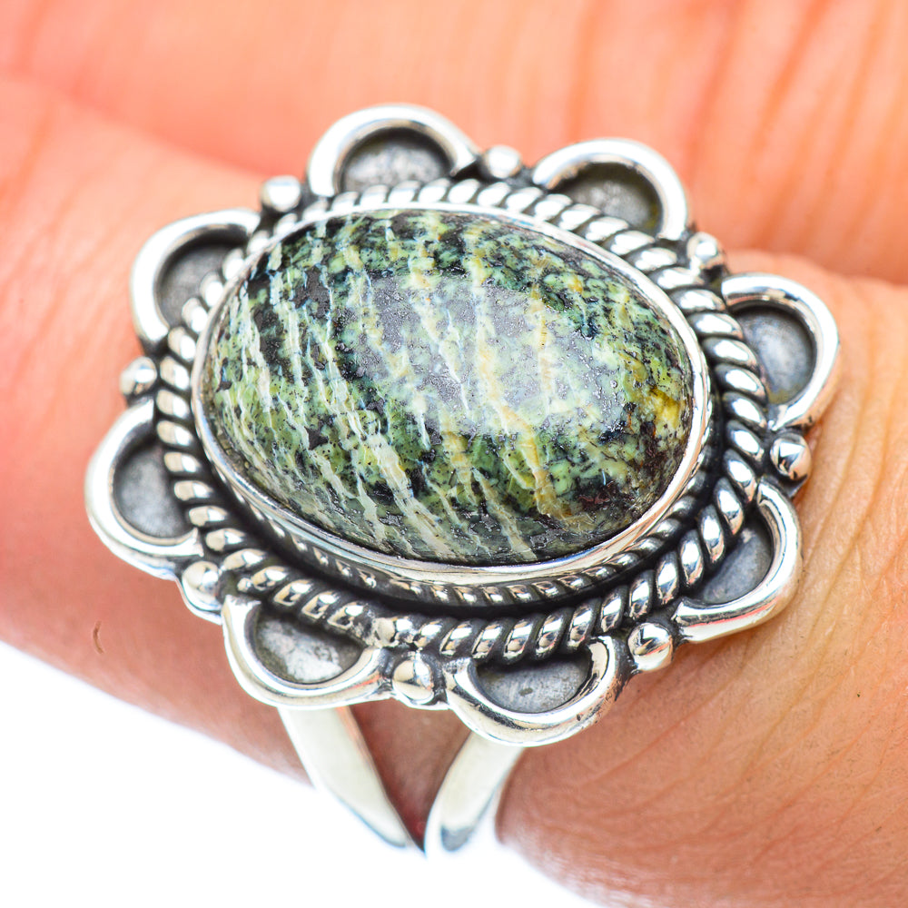 Lizard Jasper Rings handcrafted by Anasilvercos - RING56109