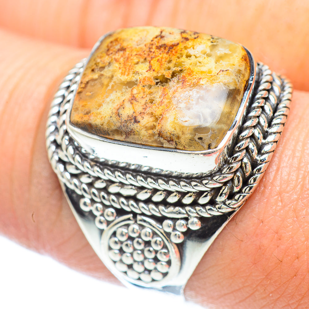 Plume Agate Rings handcrafted by Anasilvercos - RING56114