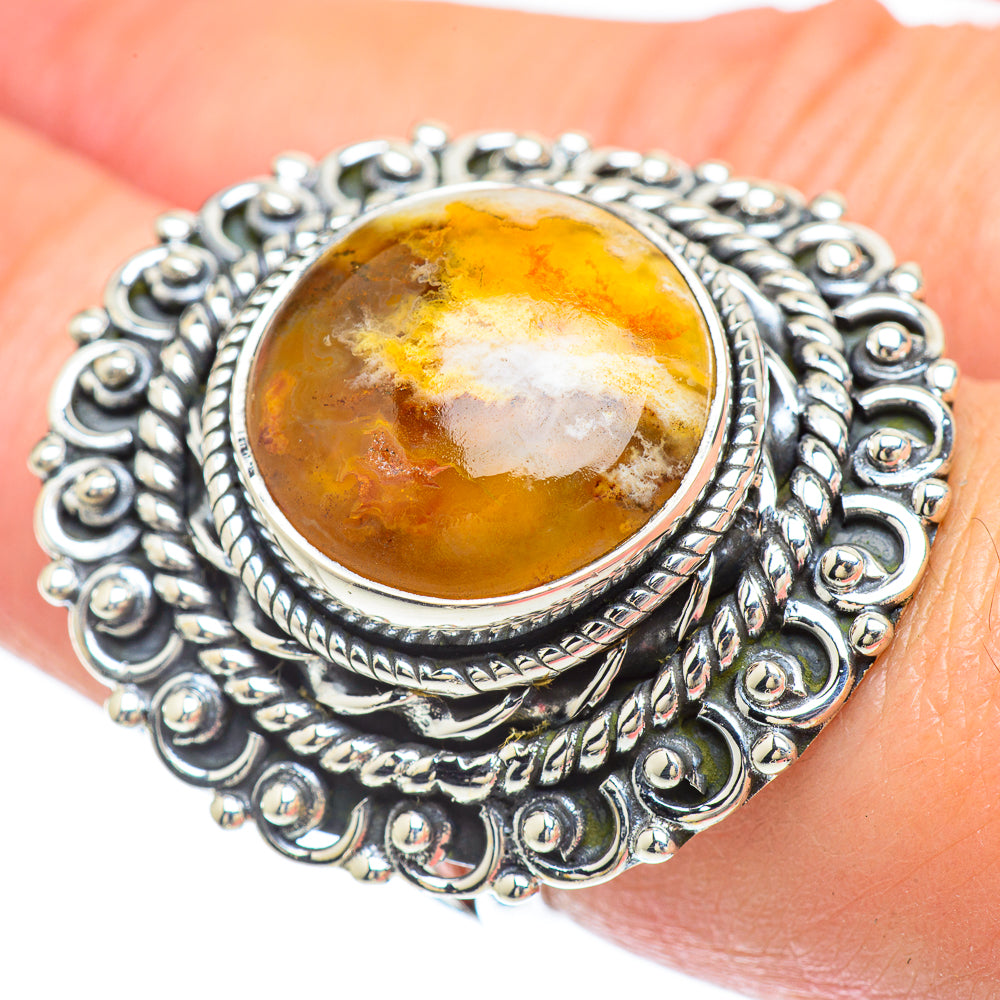 Plume Agate Rings handcrafted by Anasilvercos - RING56198