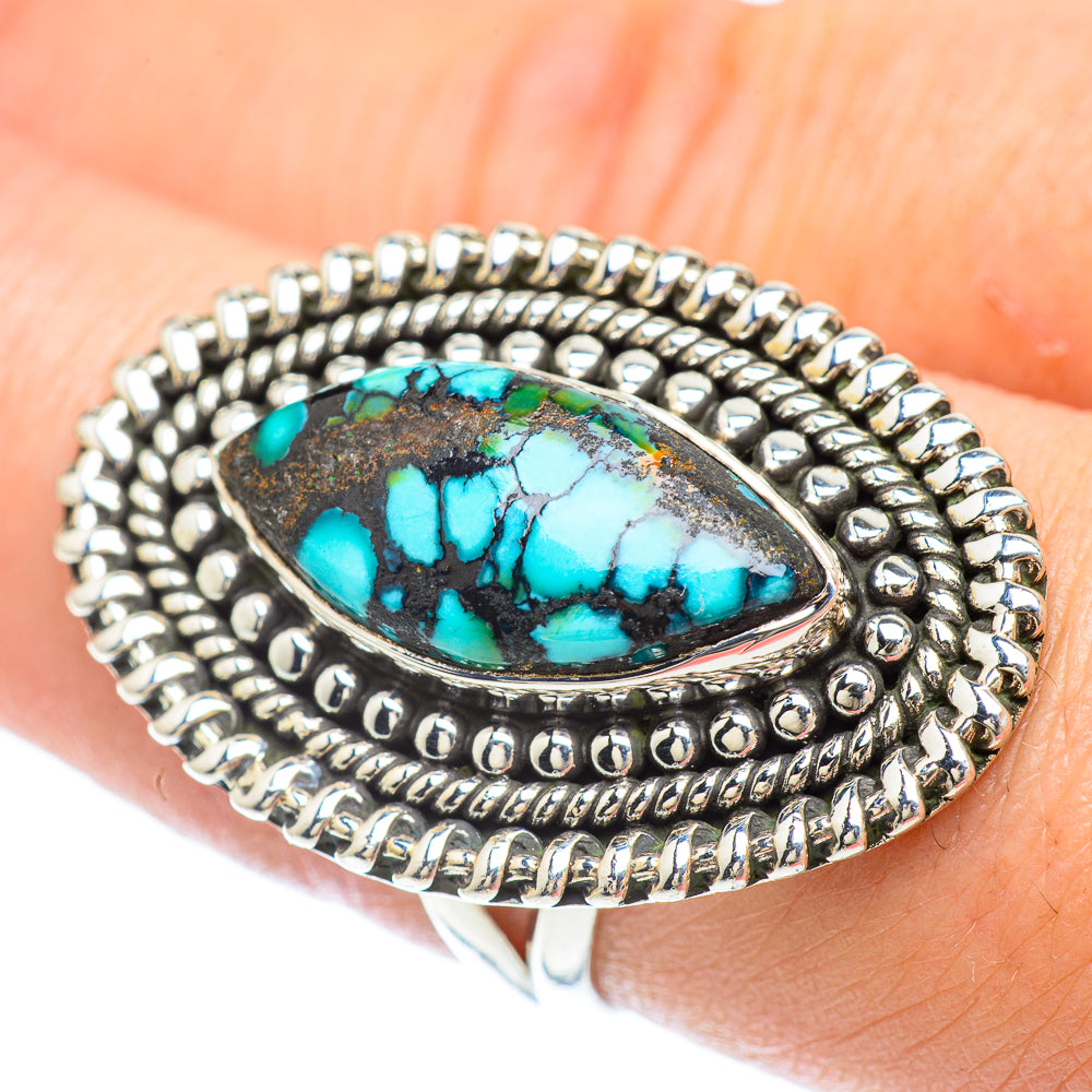Tibetan Turquoise Rings handcrafted by Anasilvercos - RING56219