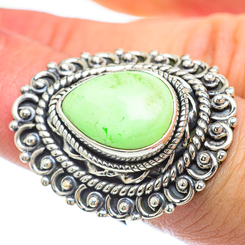 Lemon Chrysoprase Rings handcrafted by Anasilvercos - RING56226