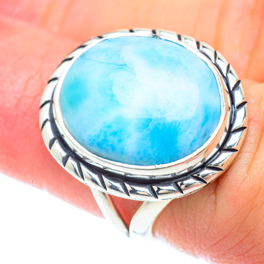 Larimar Rings handcrafted by Anasilvercos - RING56237