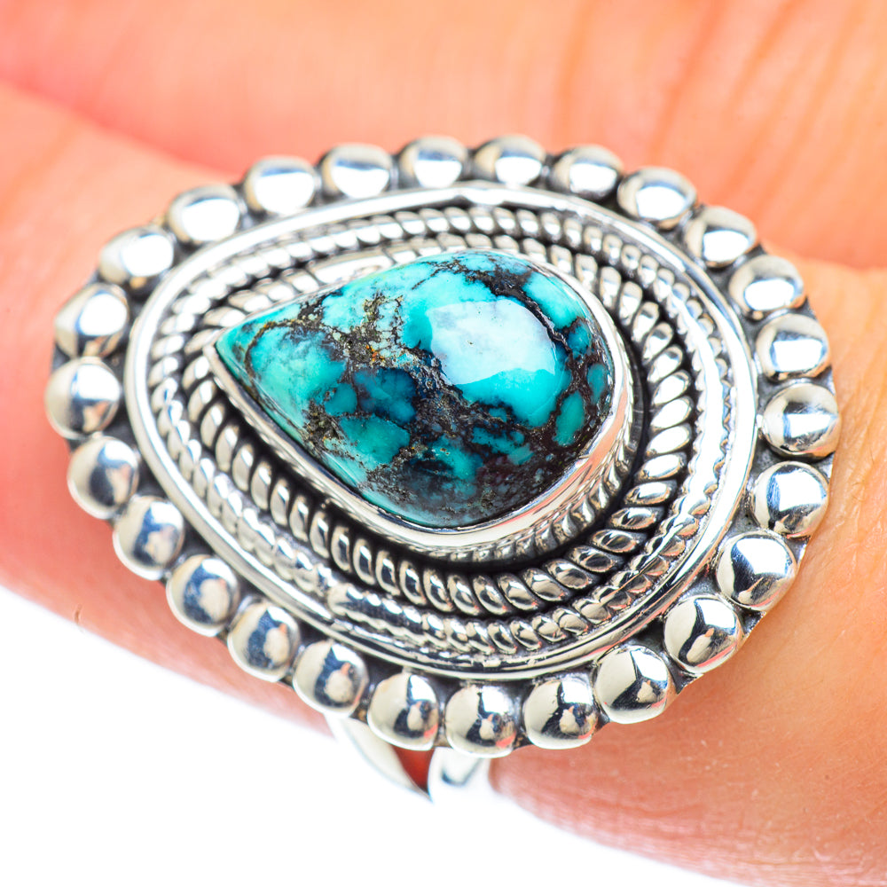Tibetan Turquoise Rings handcrafted by Anasilvercos - RING56362