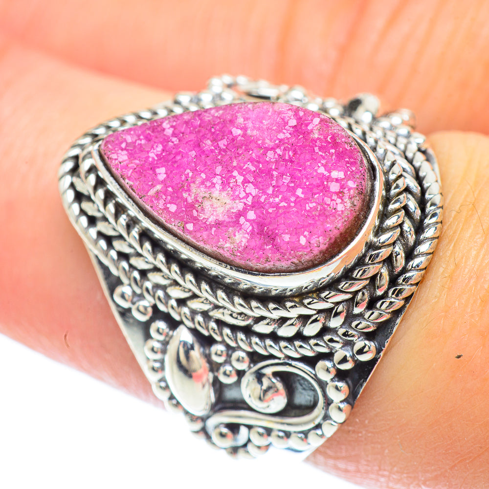 Cobalto Calcite Druzy Rings handcrafted by Anasilvercos - RING56374