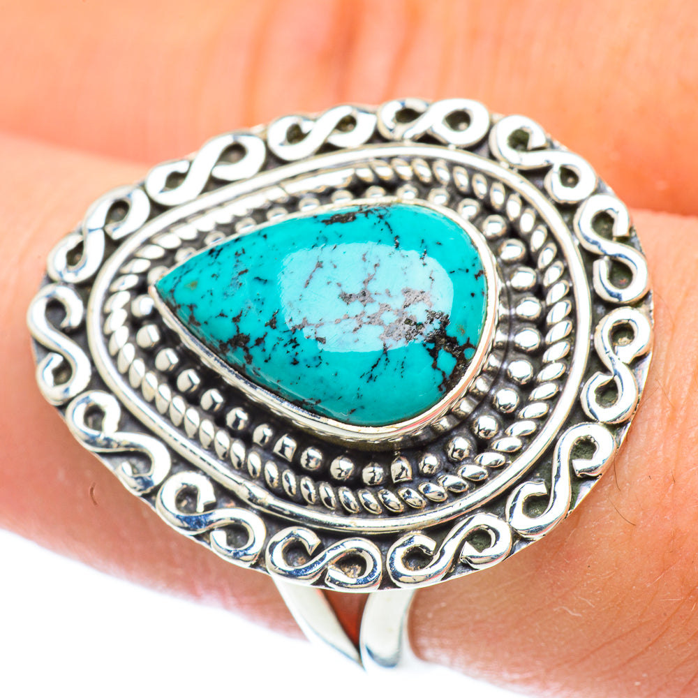 Tibetan Turquoise Rings handcrafted by Anasilvercos - RING56388