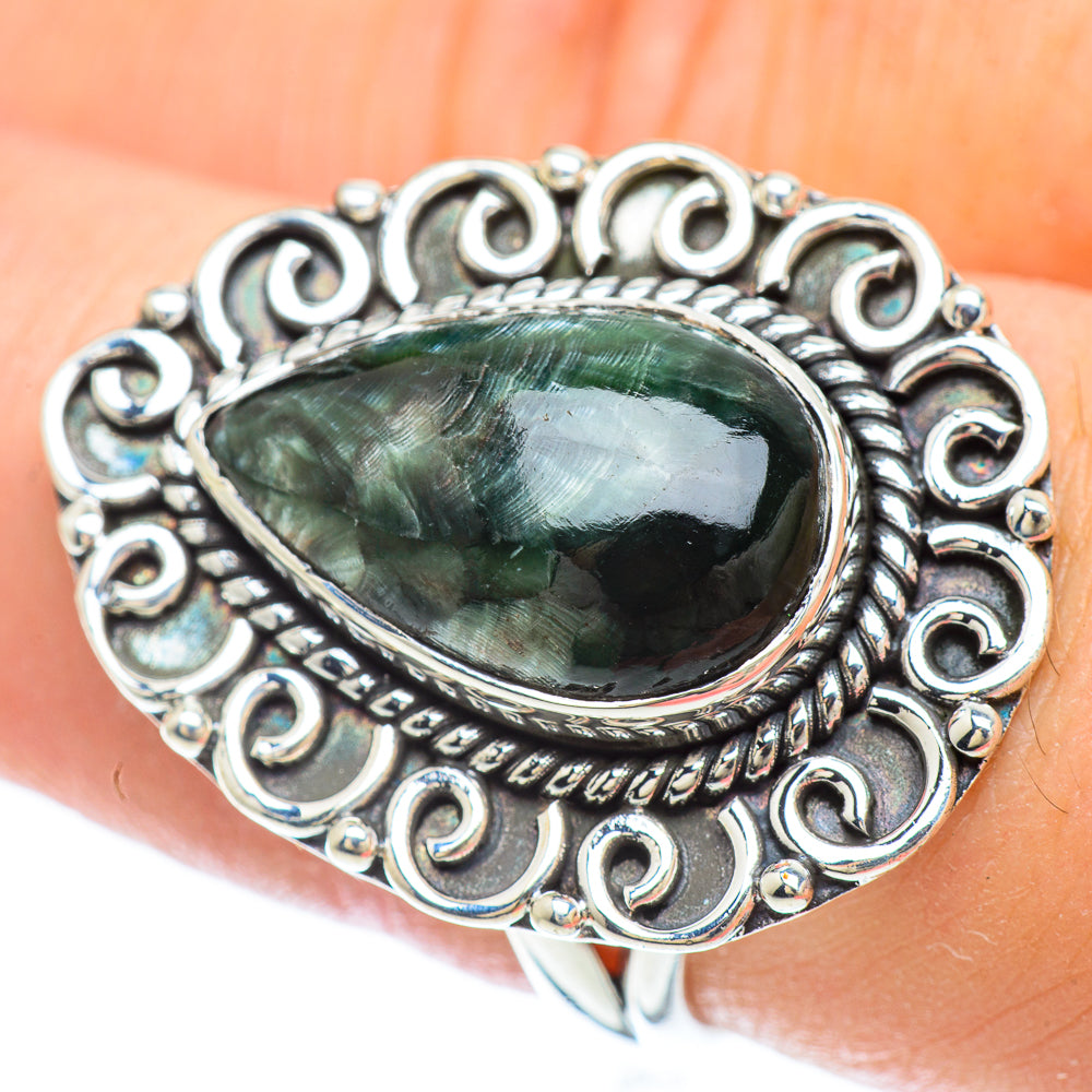 Seraphinite Rings handcrafted by Anasilvercos - RING56391