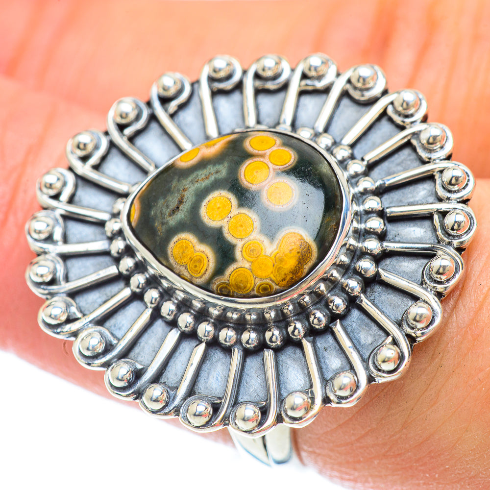Ocean Jasper Rings handcrafted by Anasilvercos - RING56393