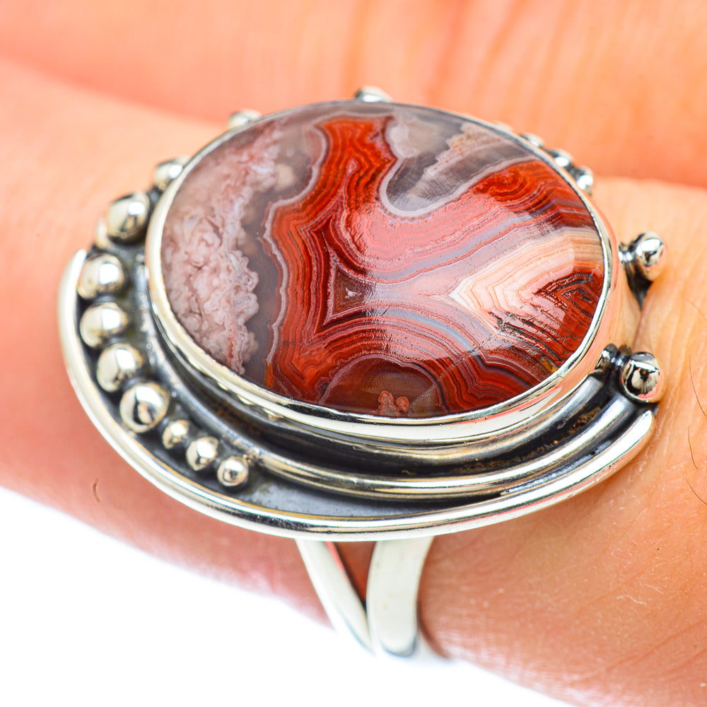 Crazy Lace Agate Rings handcrafted by Anasilvercos - RING56398