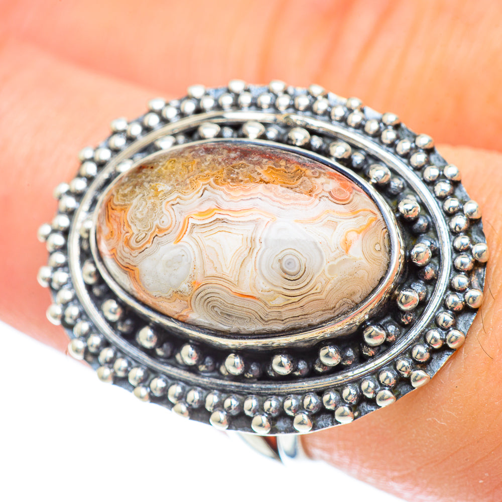 Laguna Lace Agate Rings handcrafted by Anasilvercos - RING56399