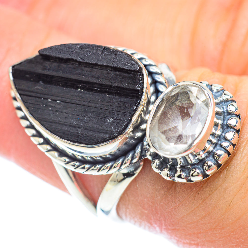Black Tourmaline Rings handcrafted by Anasilvercos - RING56405