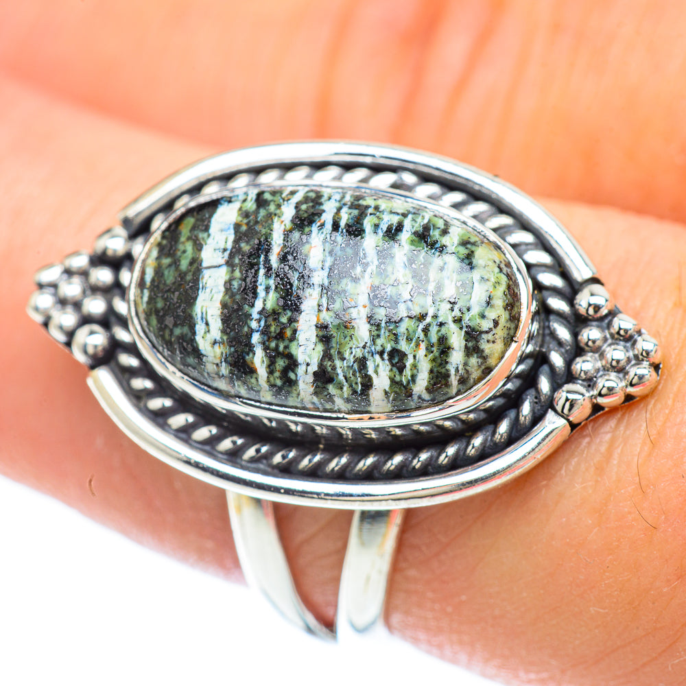 Lizard Jasper Rings handcrafted by Anasilvercos - RING56417