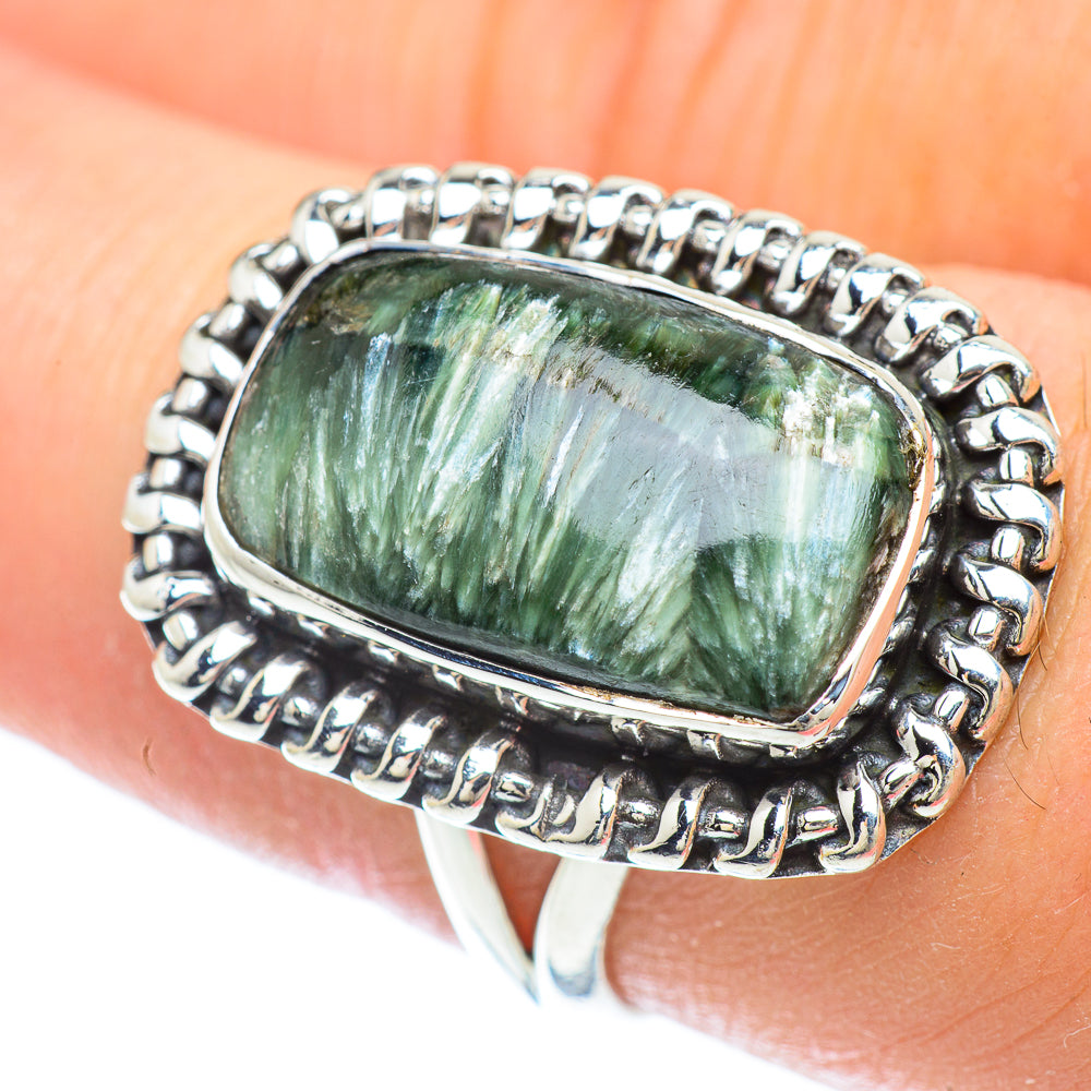 Seraphinite Rings handcrafted by Anasilvercos - RING56419