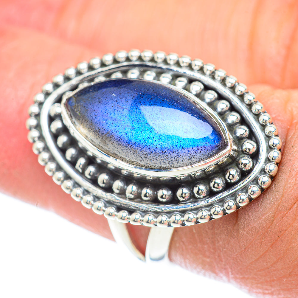 Rainbow Moonstone Rings handcrafted by Anasilvercos - RING56440
