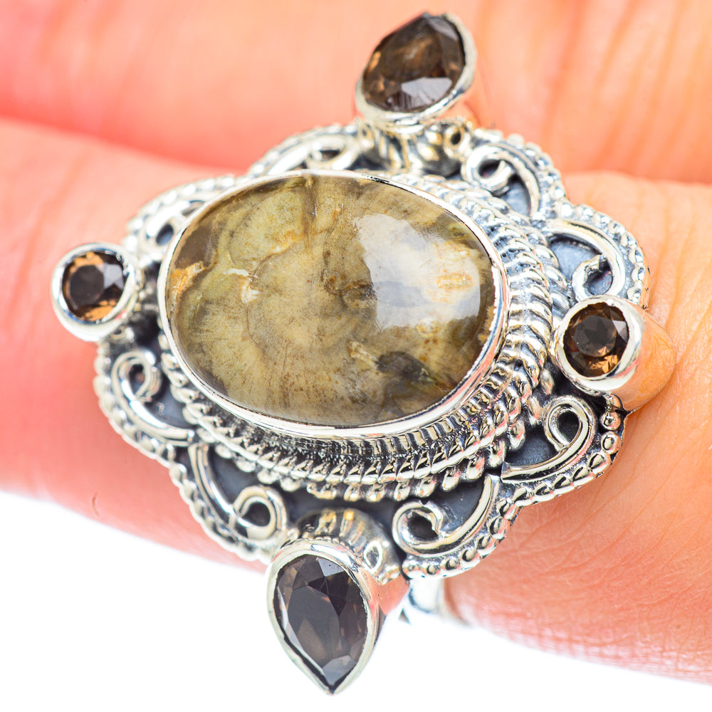 Petrified Wood Rings handcrafted by Anasilvercos - RING56446