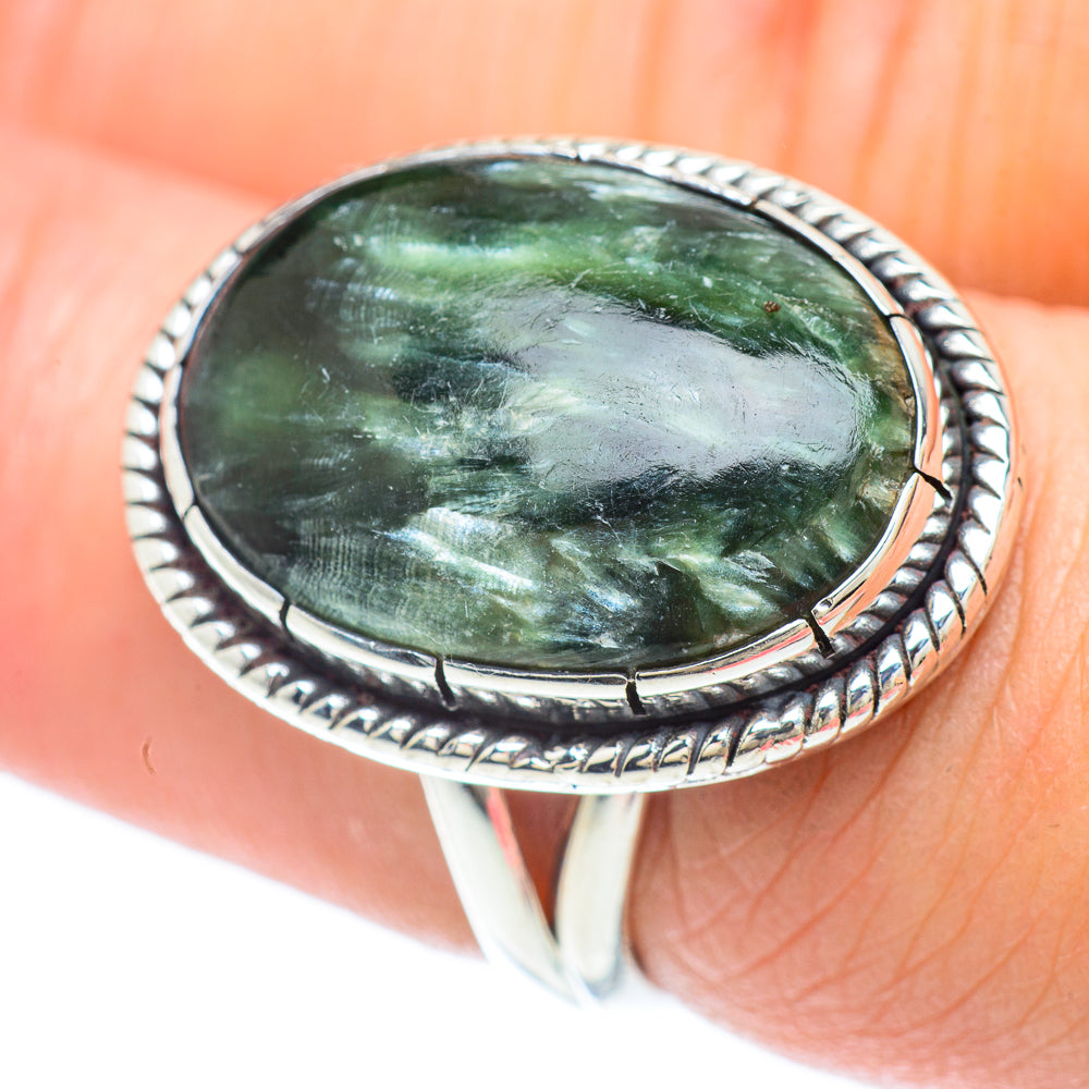 Seraphinite Rings handcrafted by Anasilvercos - RING56486