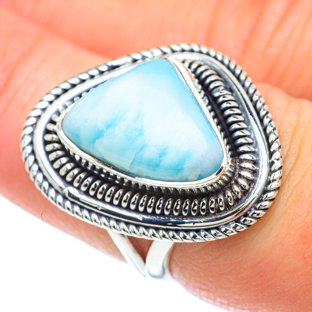Larimar Rings handcrafted by Anasilvercos - RING56509