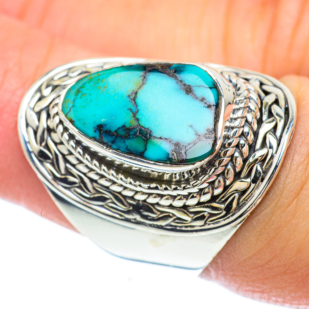 Tibetan Turquoise Rings handcrafted by Anasilvercos - RING56528