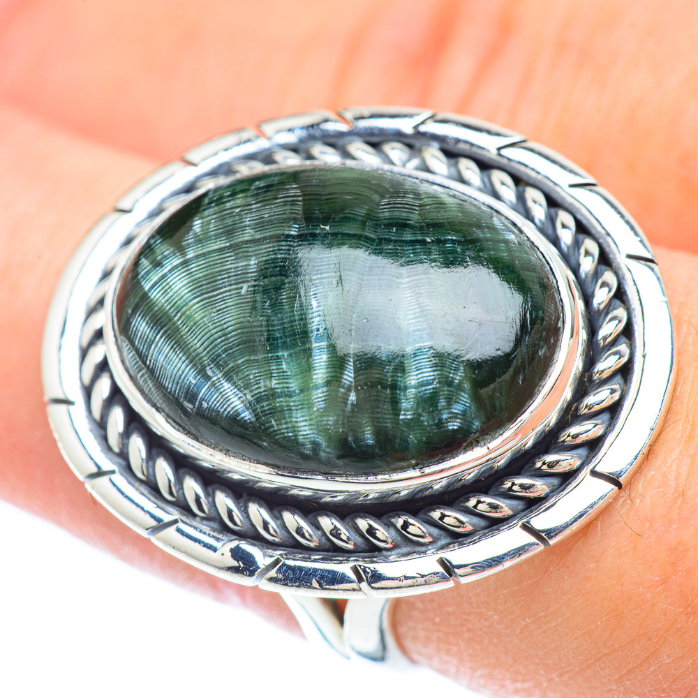 Seraphinite Rings handcrafted by Anasilvercos - RING56567