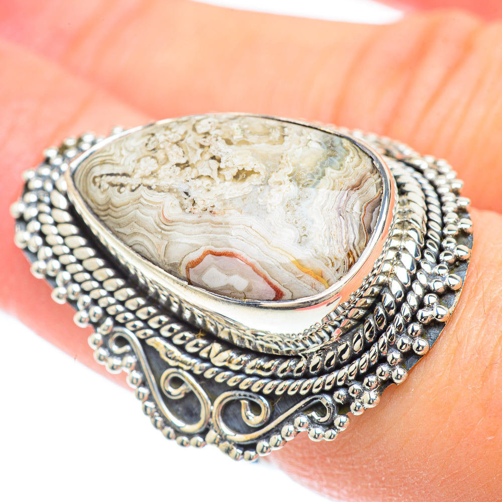 Laguna Lace Agate Rings handcrafted by Anasilvercos - RING56586