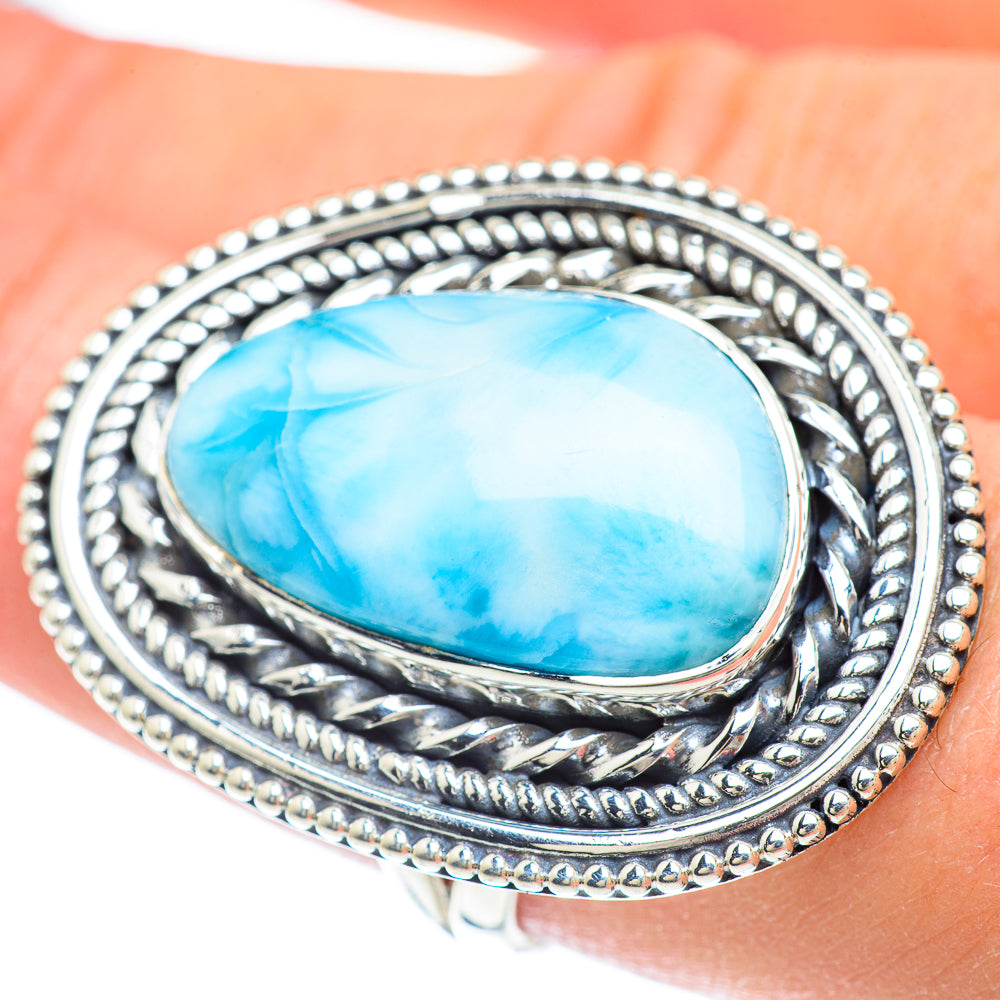 Larimar Rings handcrafted by Anasilvercos - RING56594