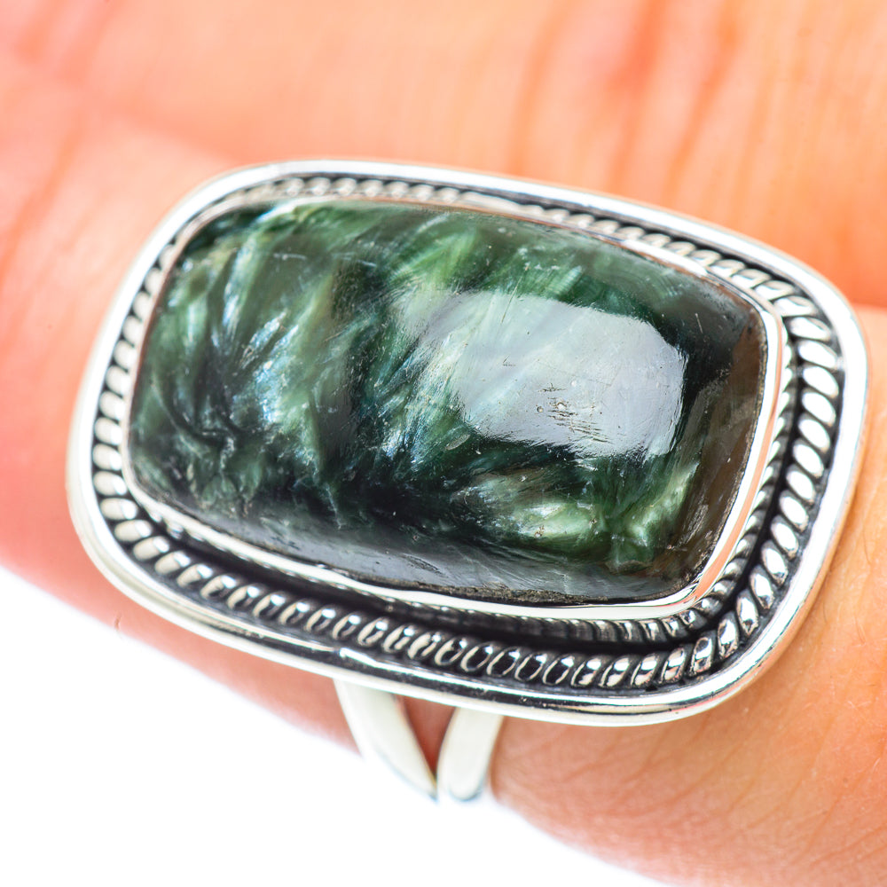 Seraphinite Rings handcrafted by Anasilvercos - RING56625
