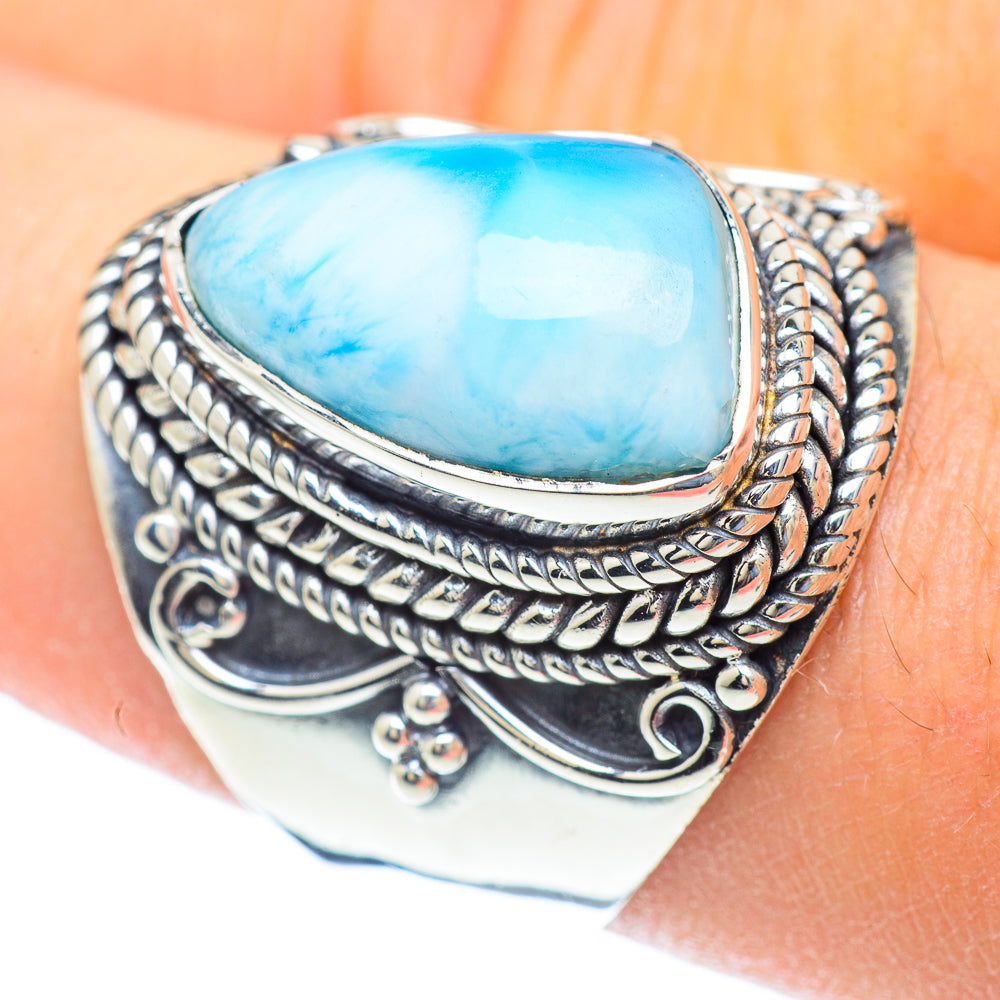 Larimar Rings handcrafted by Anasilvercos - RING56634