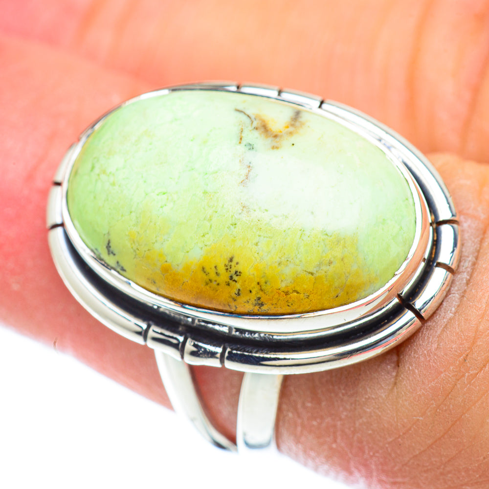 Lemon Chrysoprase Rings handcrafted by Anasilvercos - RING56678