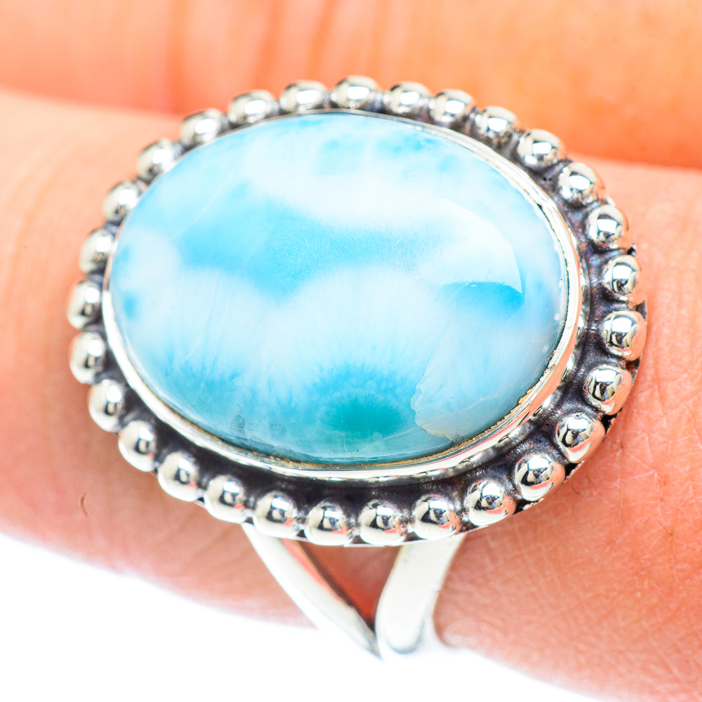 Larimar Rings handcrafted by Anasilvercos - RING56705