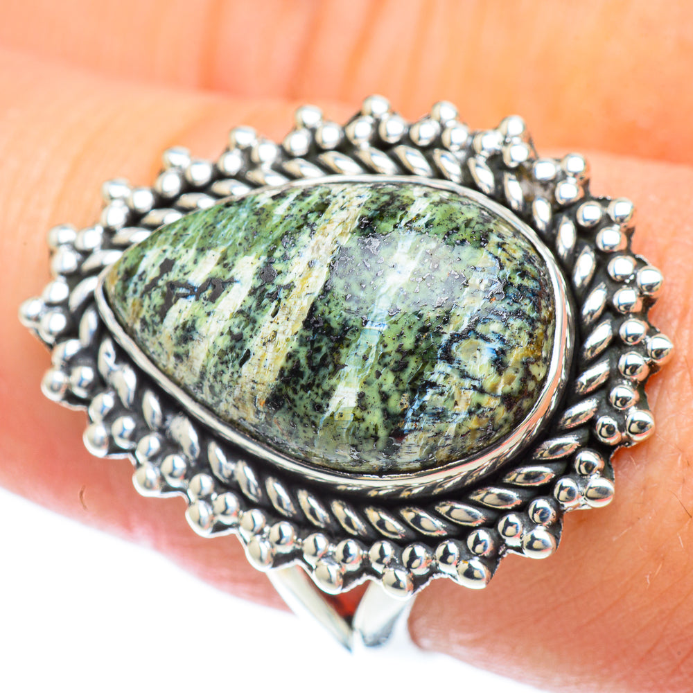 Lizard Jasper Rings handcrafted by Anasilvercos - RING56713