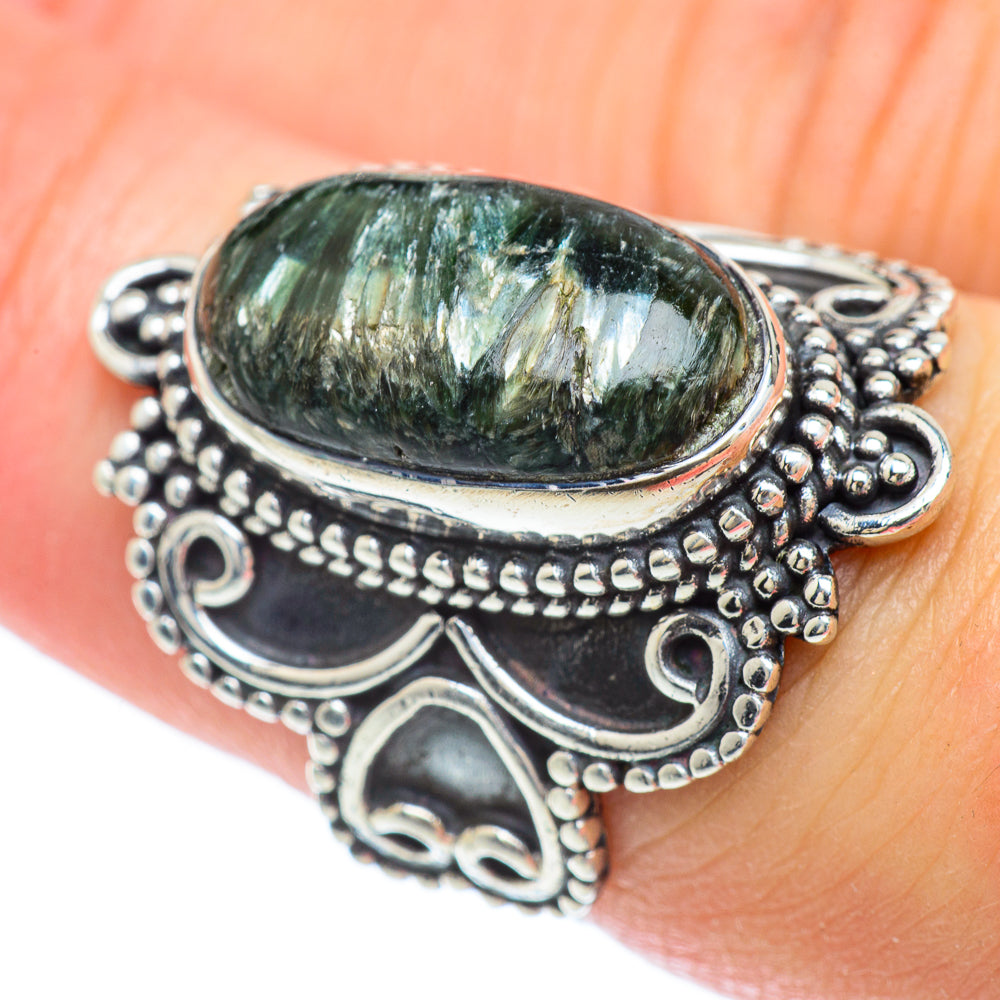 Seraphinite Rings handcrafted by Anasilvercos - RING56744