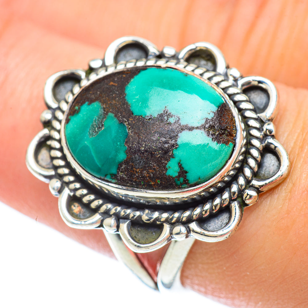 Tibetan Turquoise Rings handcrafted by Anasilvercos - RING56745